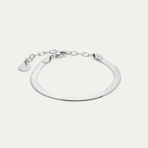 BY•L – HRYGG MIRROR ARMBAND BREITT - RHODIUM