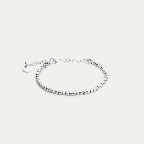 BY•L – CUBE ARMBAND KUBBAR - RHODIUM