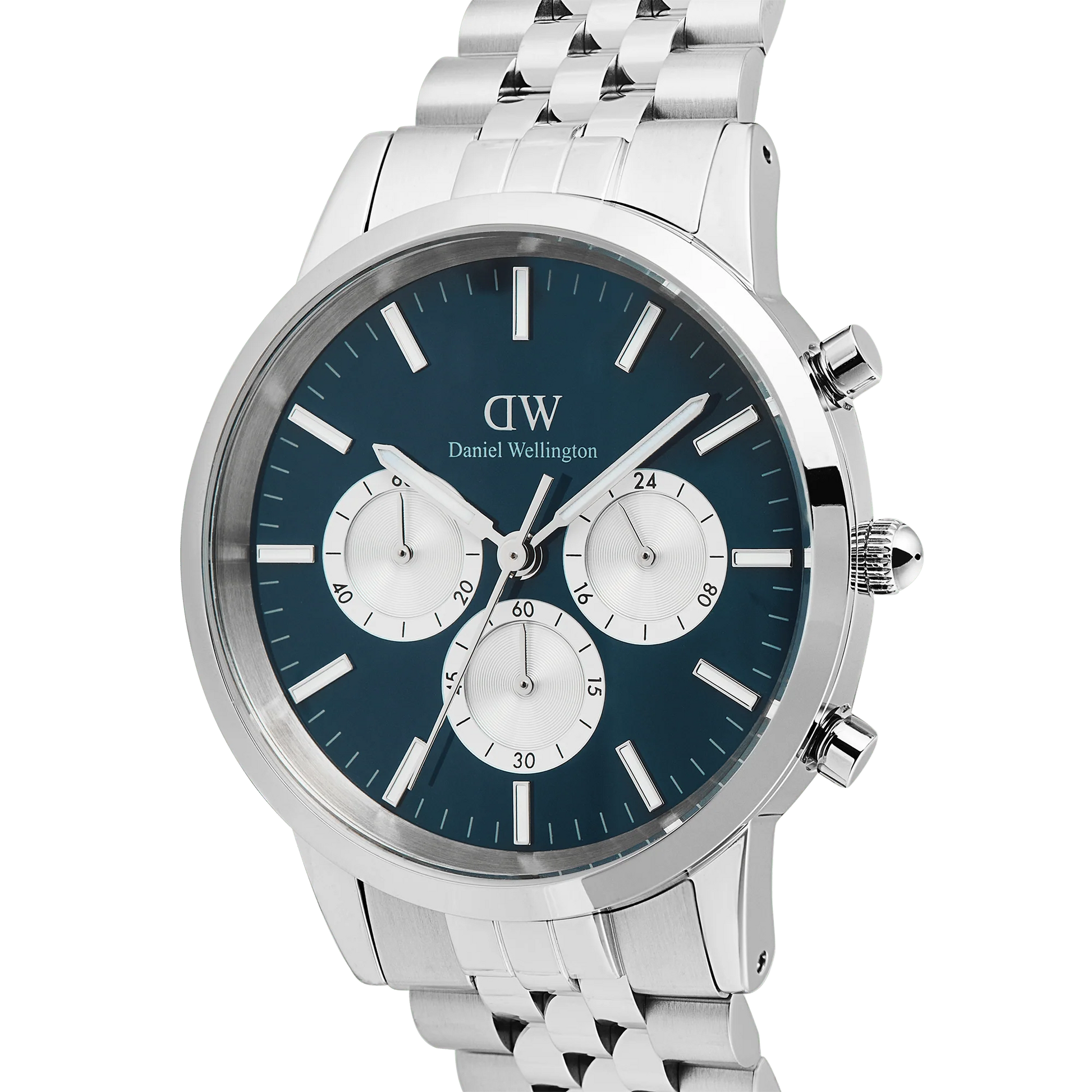 Daniel Wellington – Táknrænt krónografúr Arch með 5 hlekkjum Arctic Panda silfur – 42 mm
