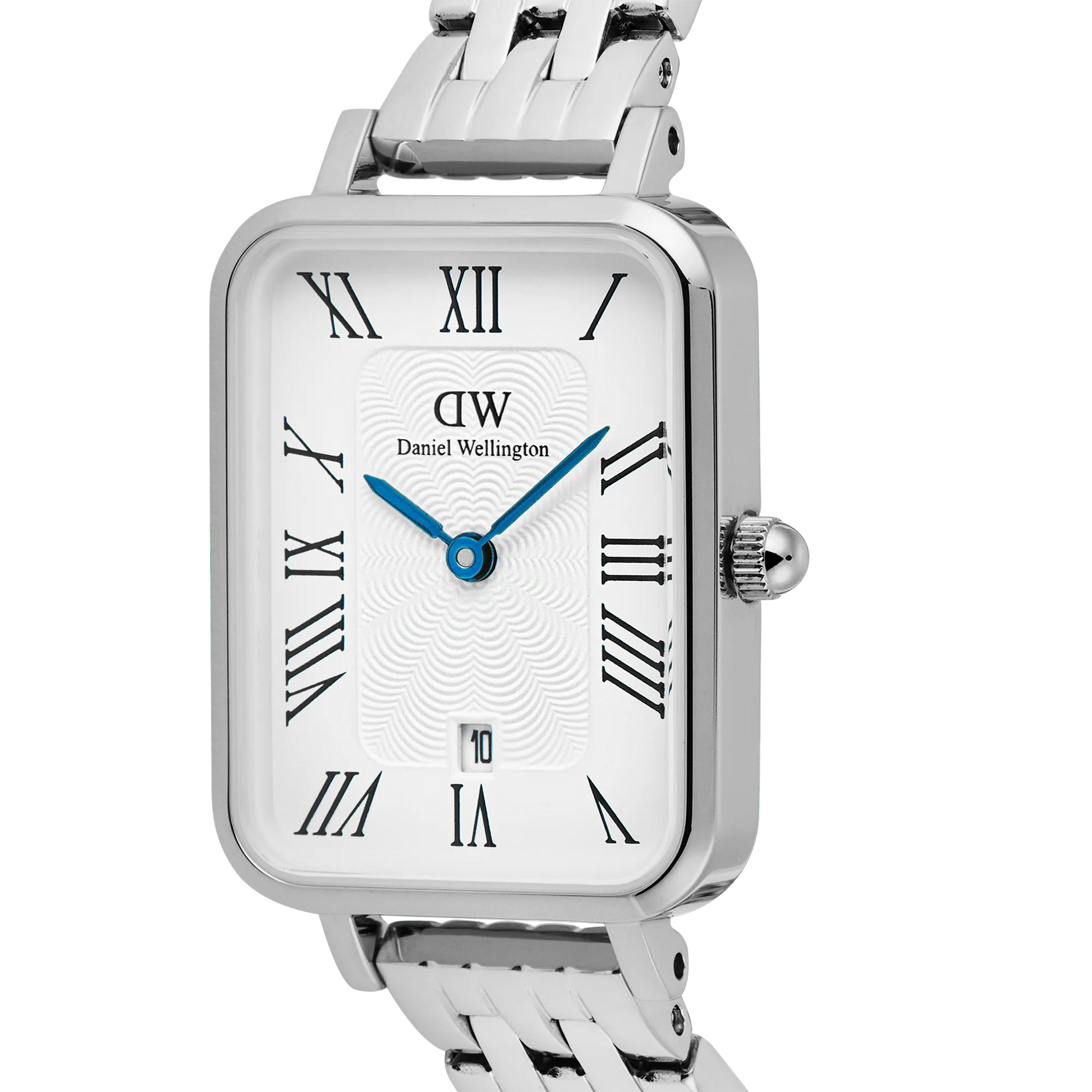 Daniel Wellington – Quadro Roman Numerals Date 5-link Silver