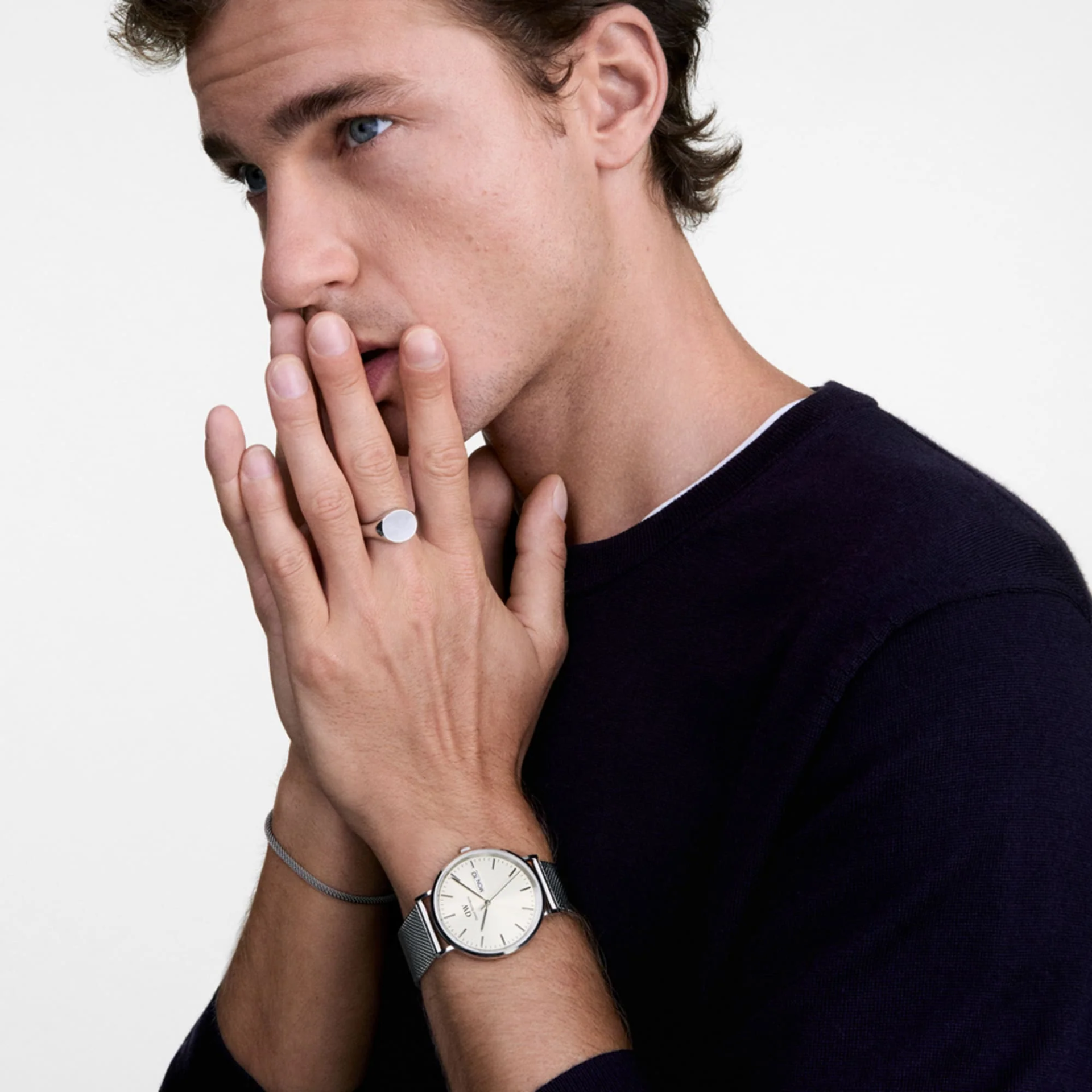 DANIEL WELLINGTON 40 mm Classic Day Display Sterling Champagne