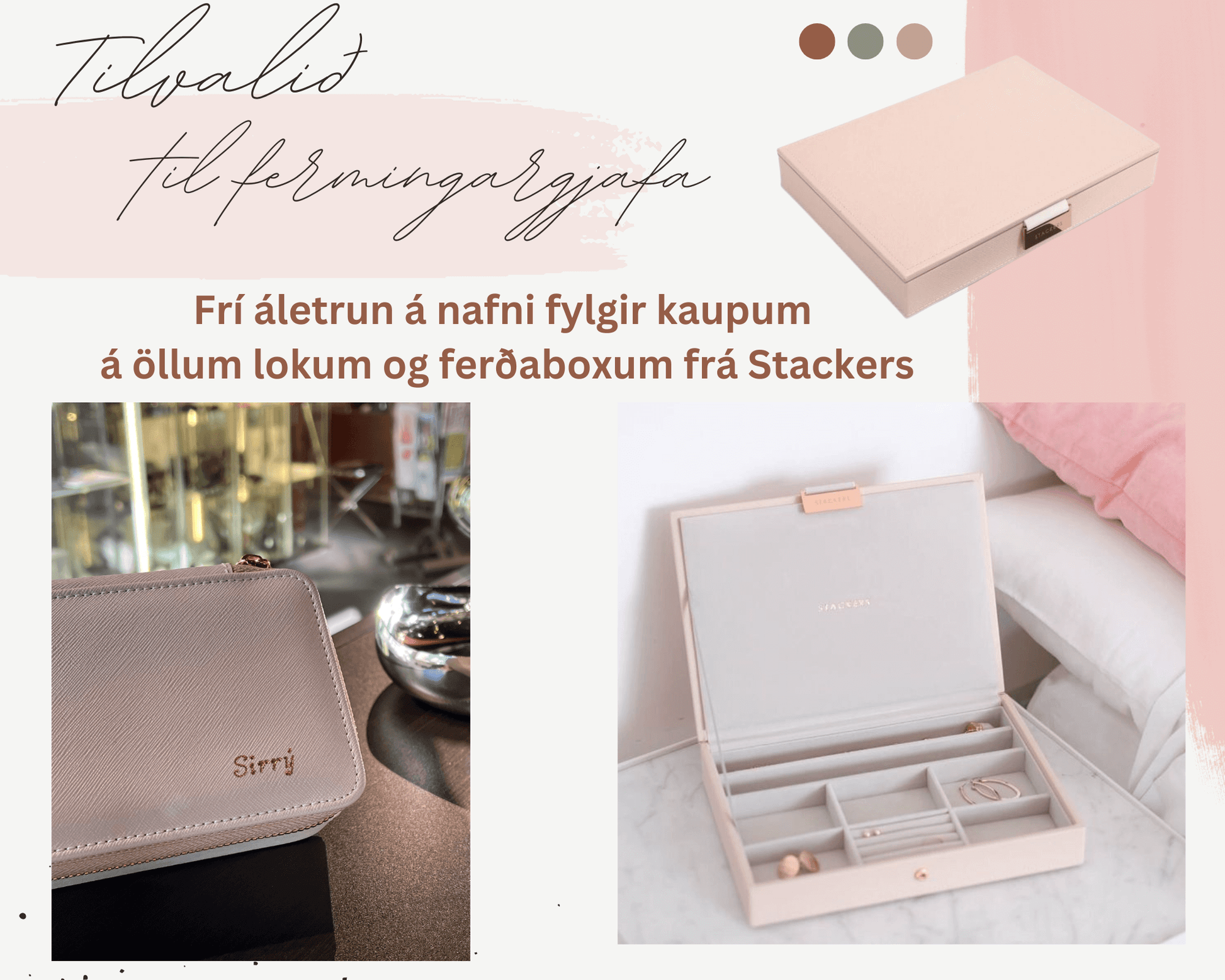 Staflarar HVÍTT Mini Leður lok 