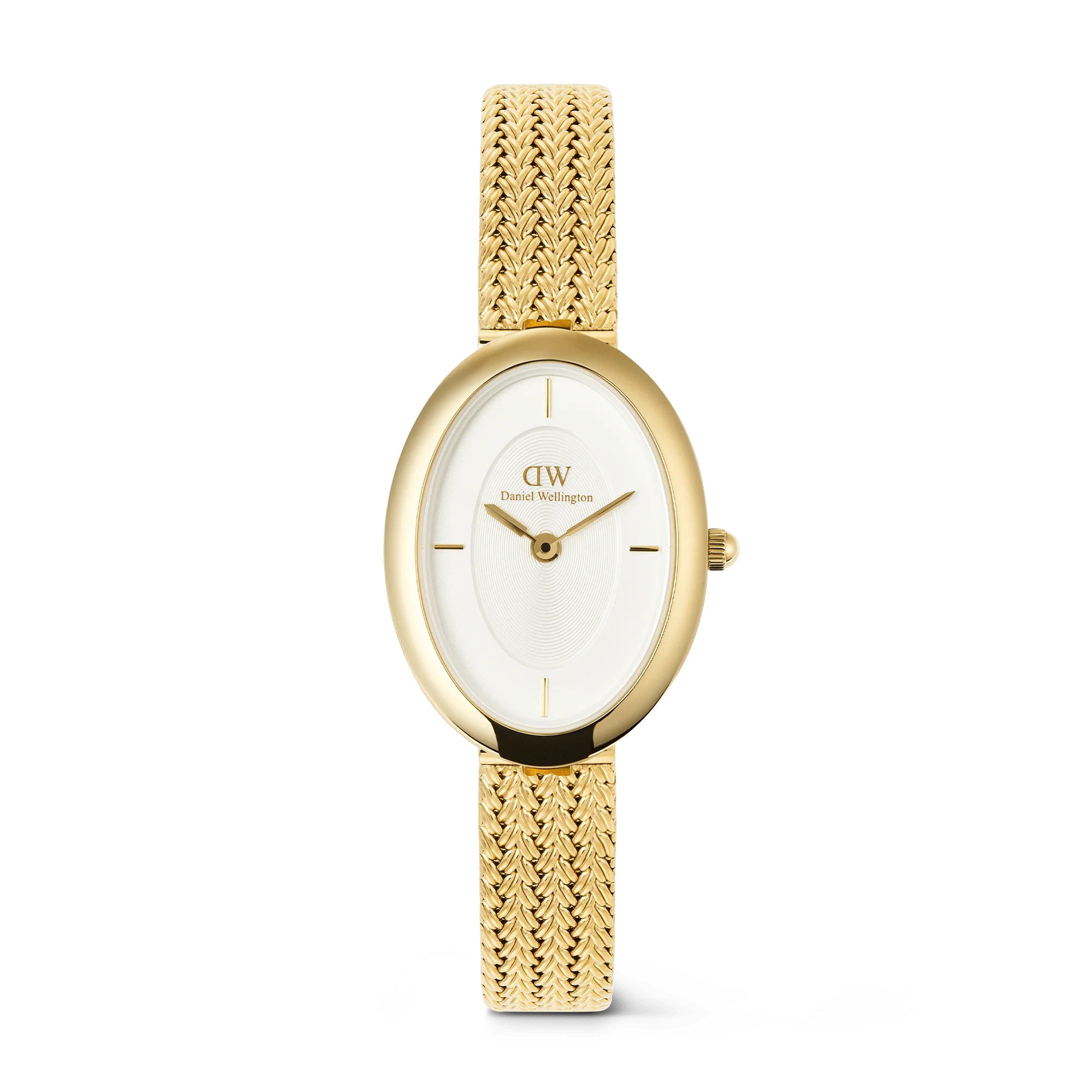 Daniel Wellington – Juliette fléttað net úr hvítu og gullnu sólargeislaúri – 20x26 mm