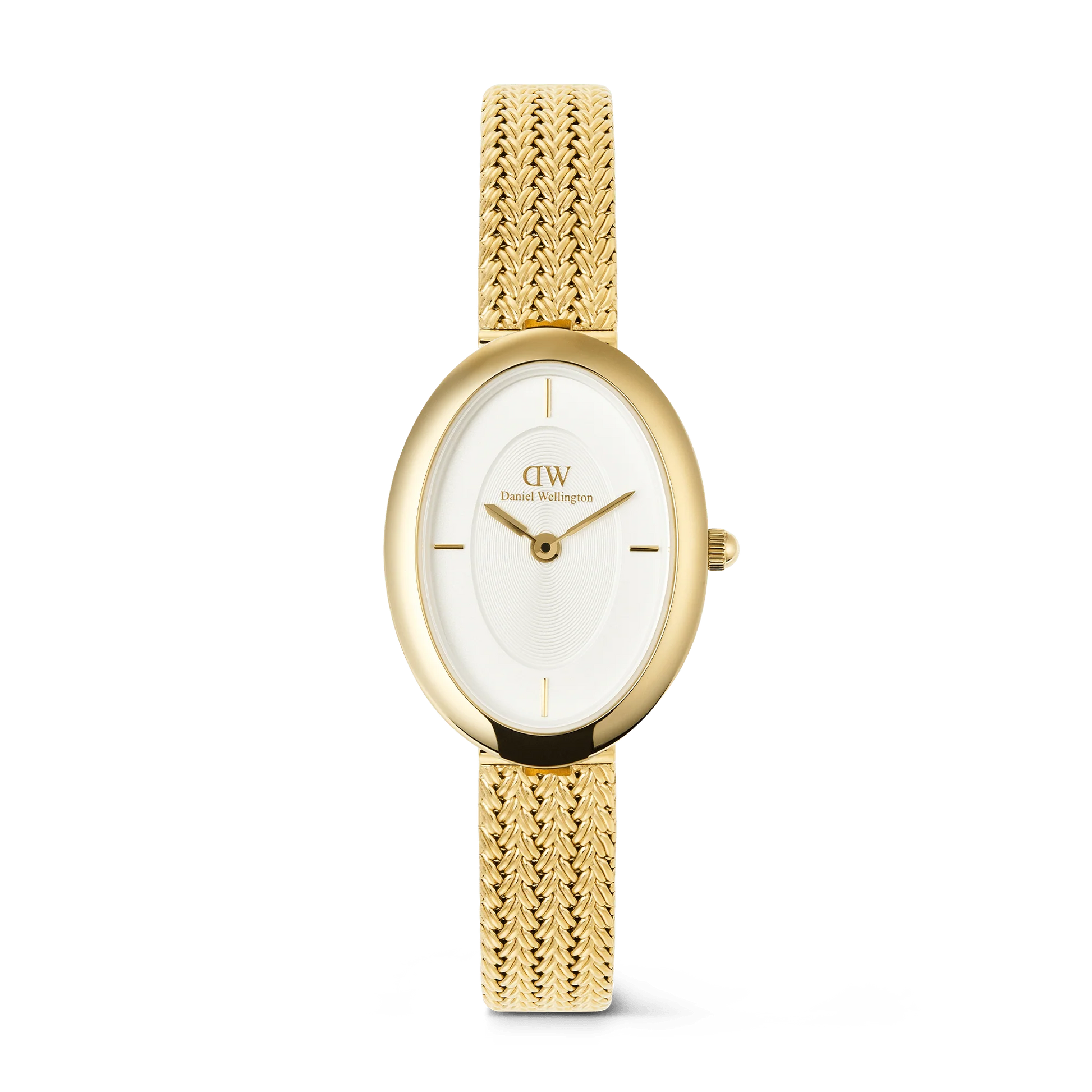 Daniel Wellington – Juliette fléttað net úr hvítu og gullnu sólargeislaúri – 20x26 mm