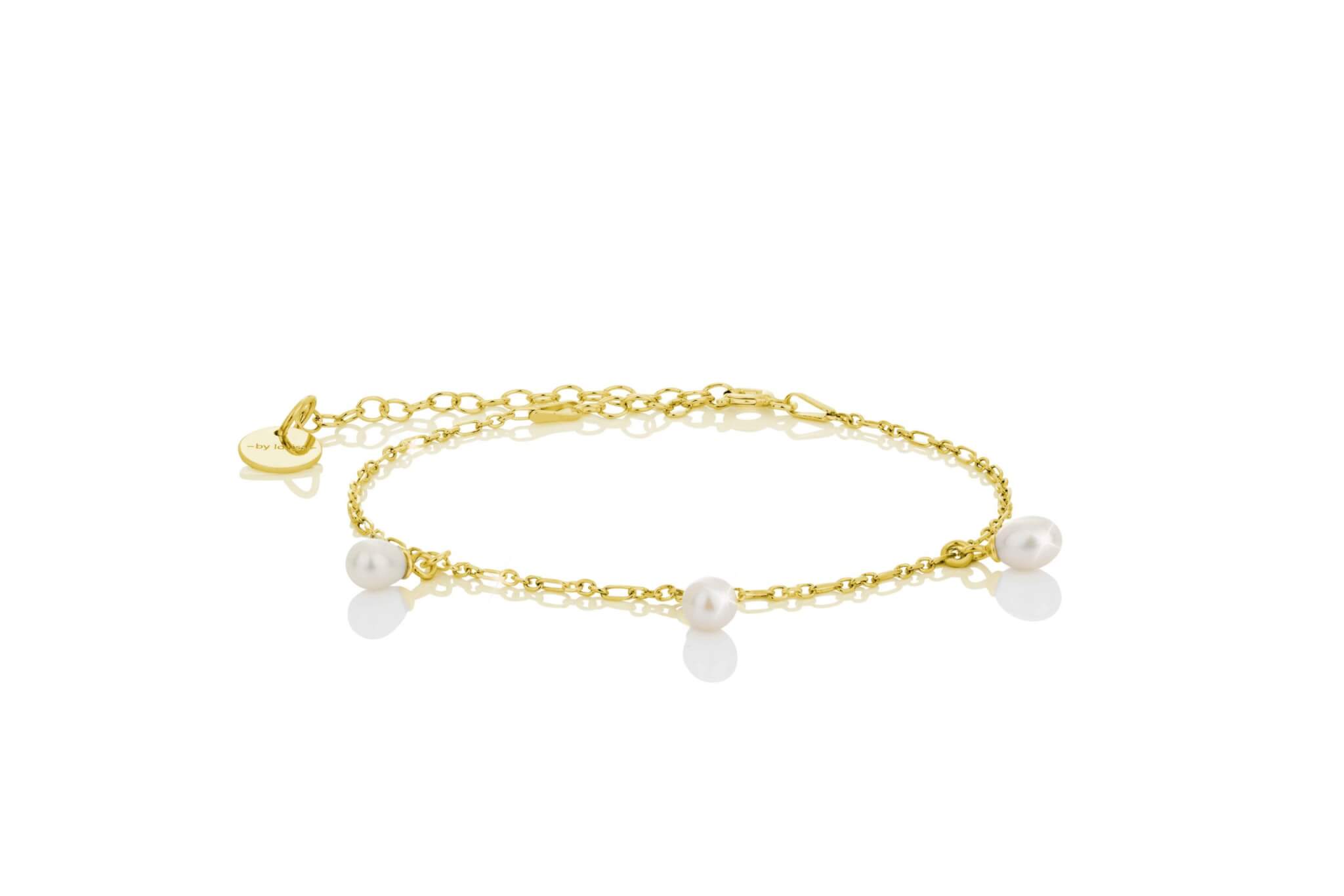 BYLOVISA – HAF – FÍNT ARMBAND 3 PERLUR