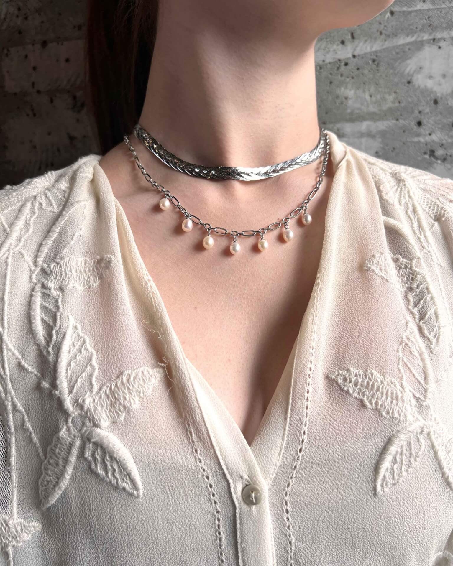 BYLOVISA – HAF – GRÓF KEÐJA MEÐ 7 PERLUM