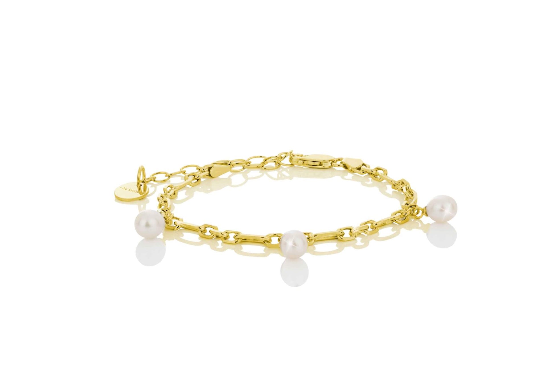BYLOVISA – HAF – GRÓFT ARMBAND 3 PERLUR