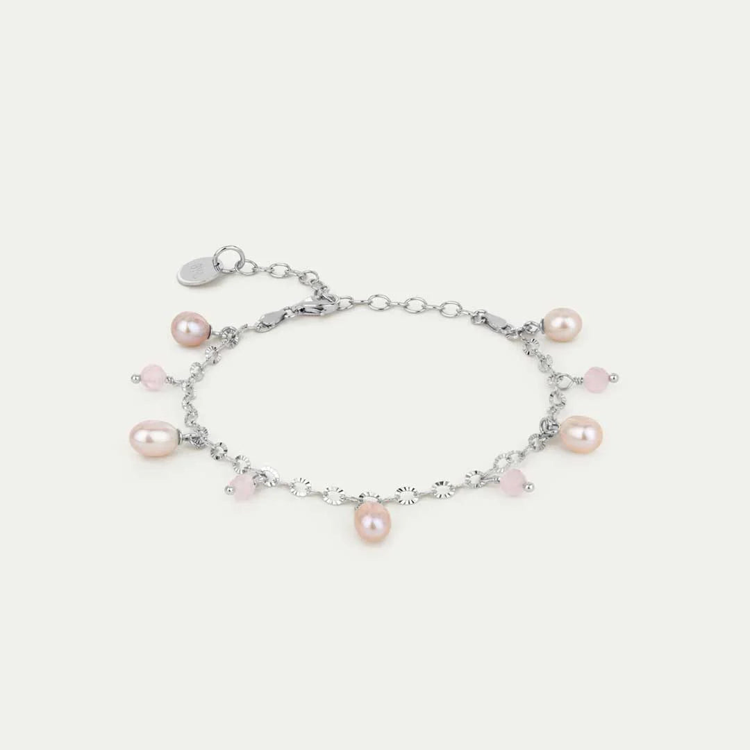 Haf Pink armband - Bleikar perlur & Rose Quartz