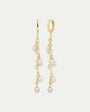 Haf Pink margfaldir hoops lokkar - Bleikar perlur & Rose Quartz