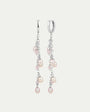 Haf Pink margfaldir hoops lokkar - Bleikar perlur & Rose Quartz