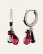 BY LOVISA - Stilla hoops með dropa og steinum - rhodium