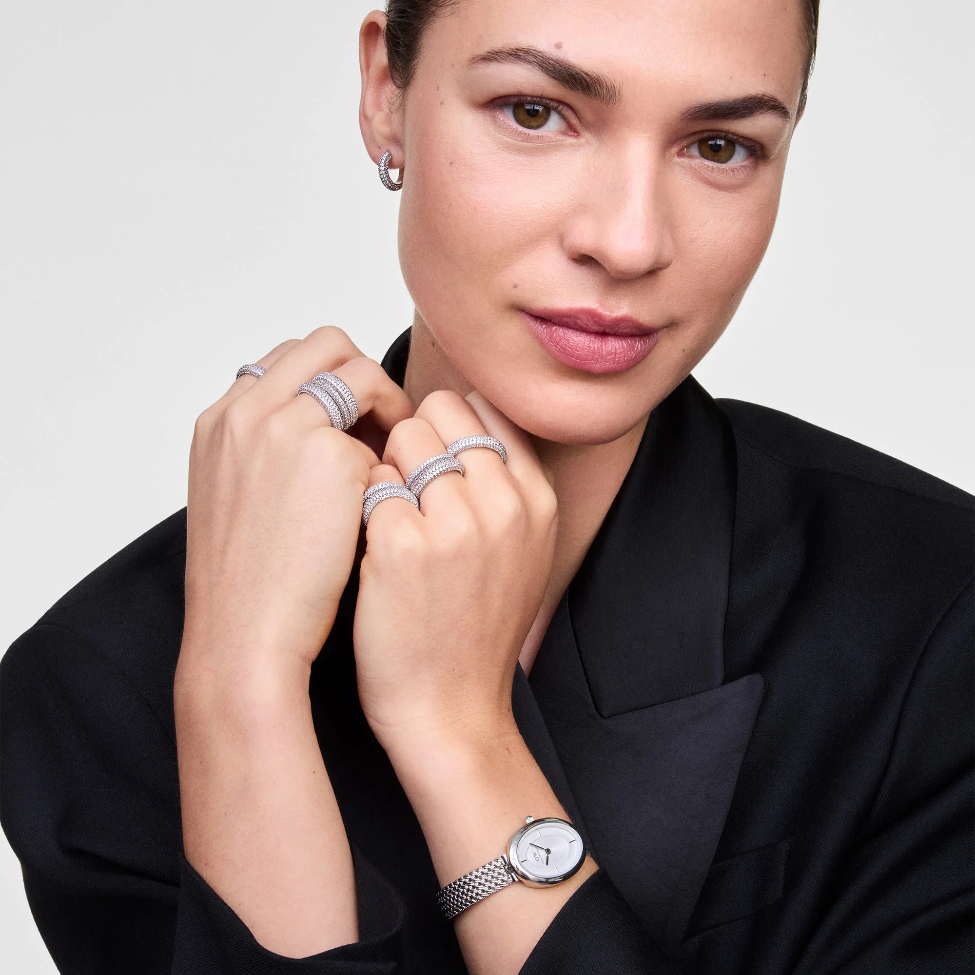 Daniel Wellington - Juliette Braided Mesh White Sunray Silver - 20x26mm