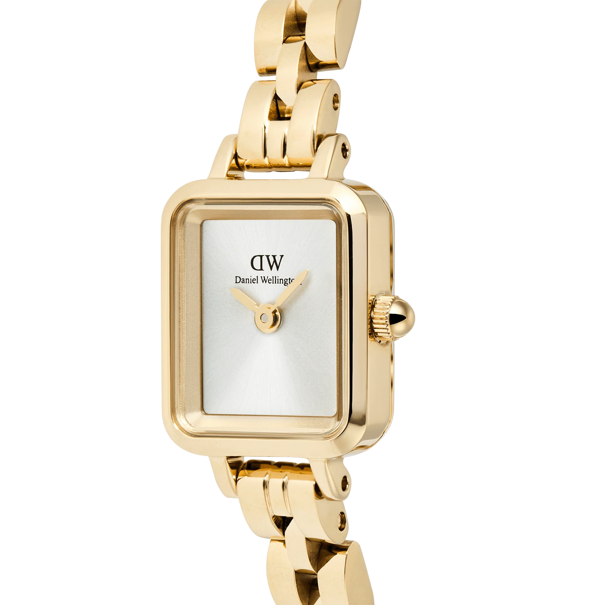 Daniel Wellington – Quadro Mini Arch 3-link hvítt Sunray gull – 15,4 x 18,2 mm