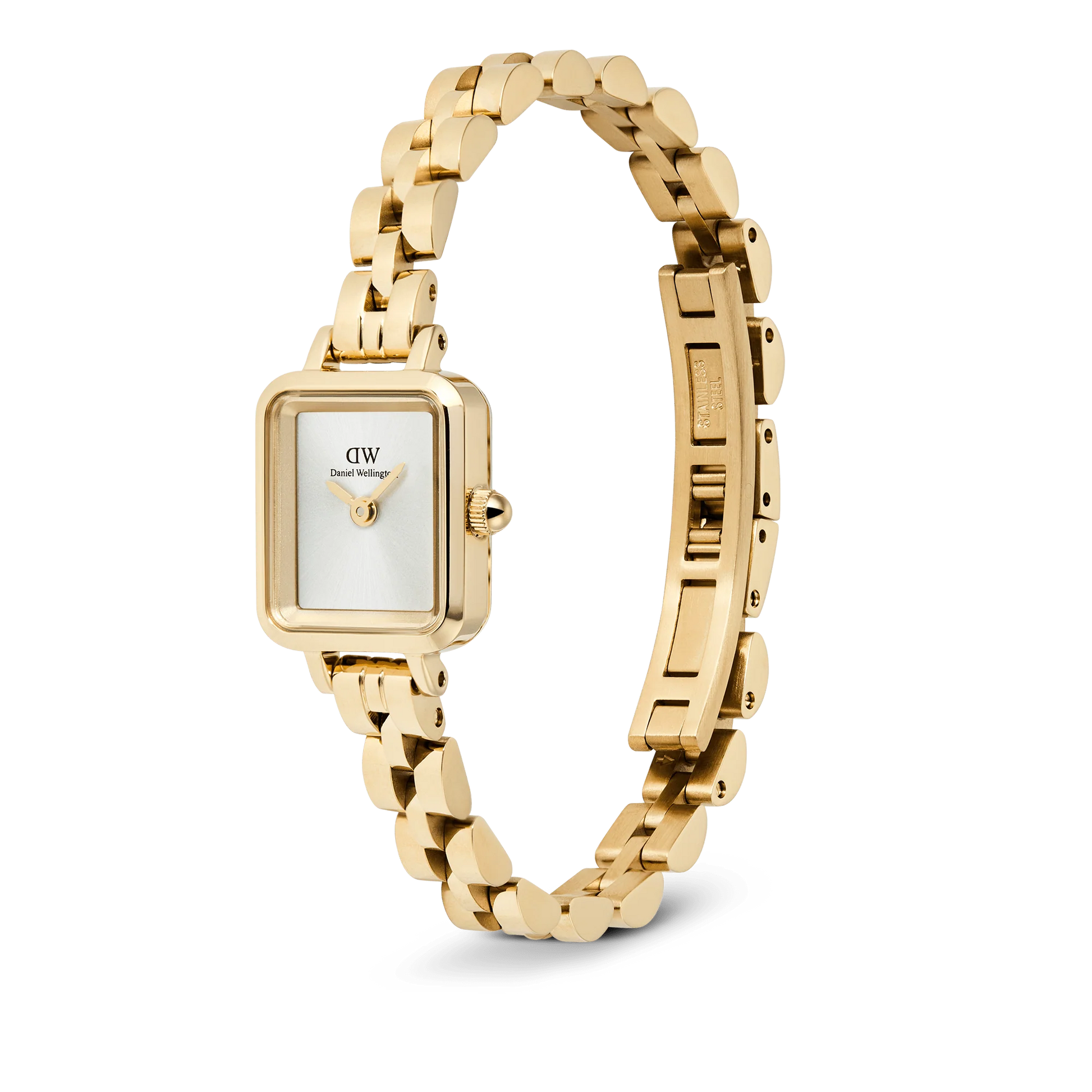 Daniel Wellington – Quadro Mini Arch 3-link hvítt Sunray gull – 15,4 x 18,2 mm