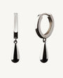 BY LOVISA - Stilla litlir hoops með stórum dropa - rhodium