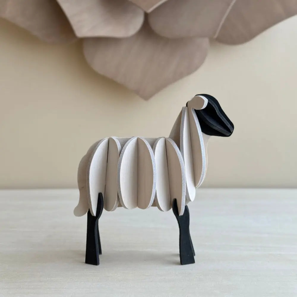 Hvítt og svart lamb - 7 cm