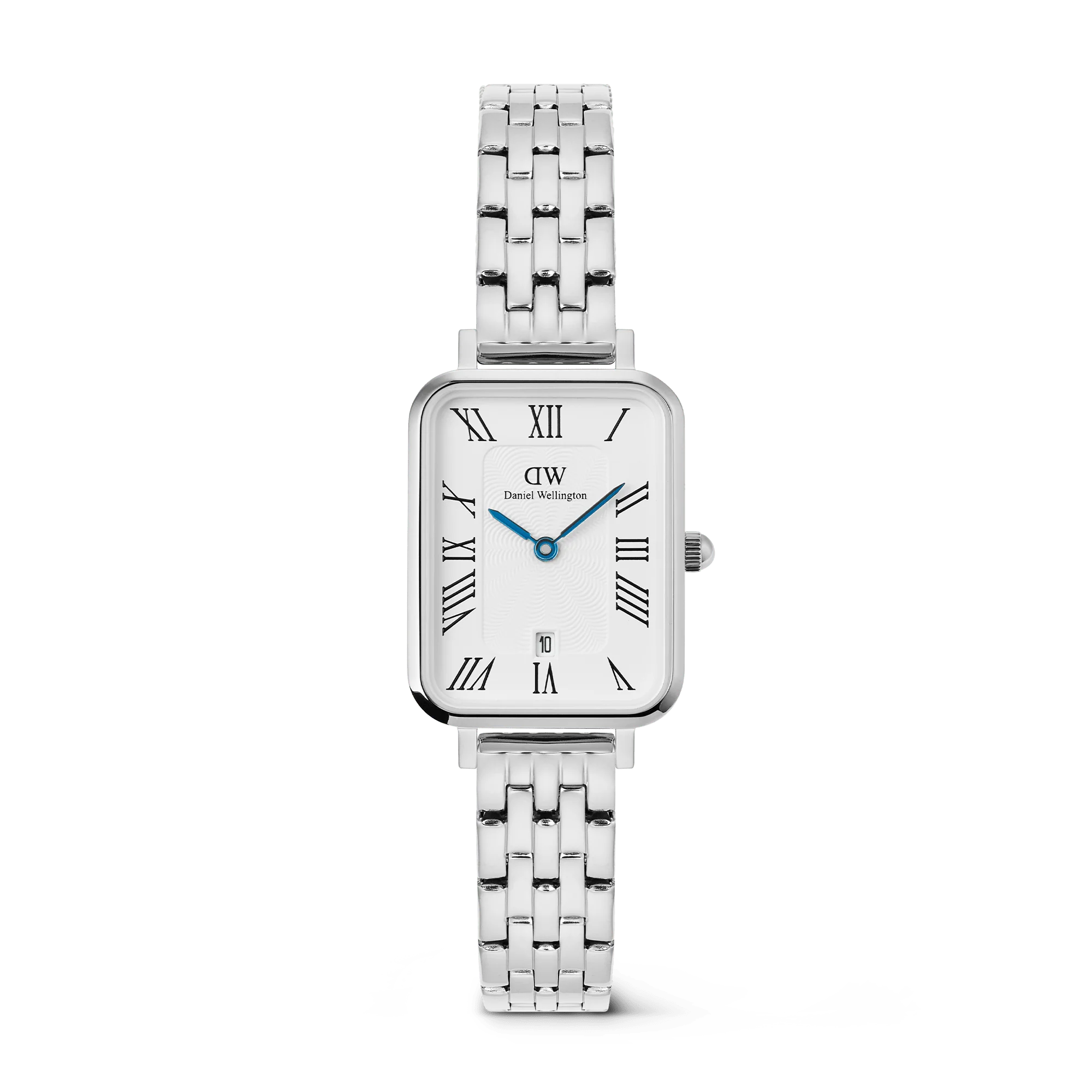 Daniel Wellington – Quadro Roman Numerals Date 5-link Silver