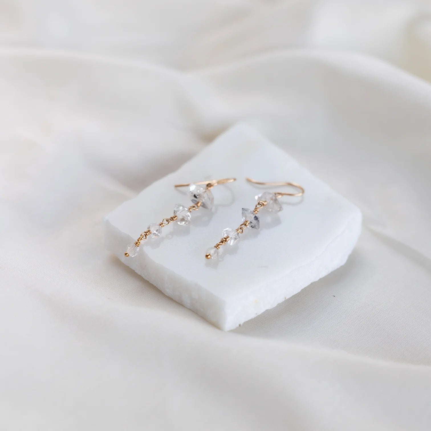 Tiered Herkimer Earrings