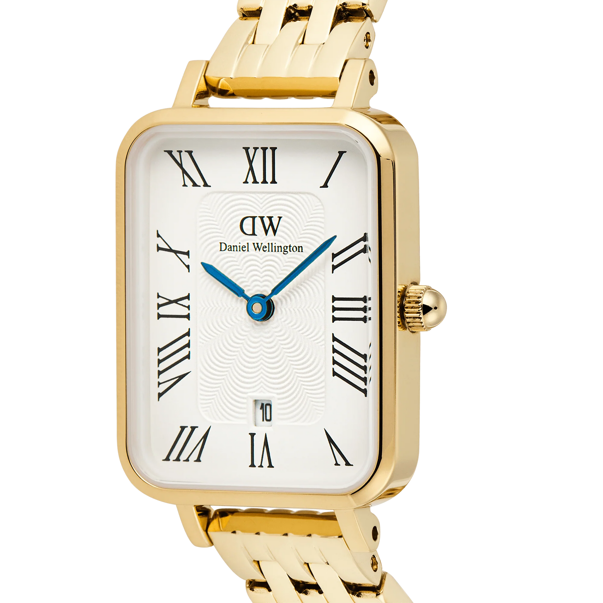Daniel Wellington – Quadro Roman Numerals Date 5-link Gold