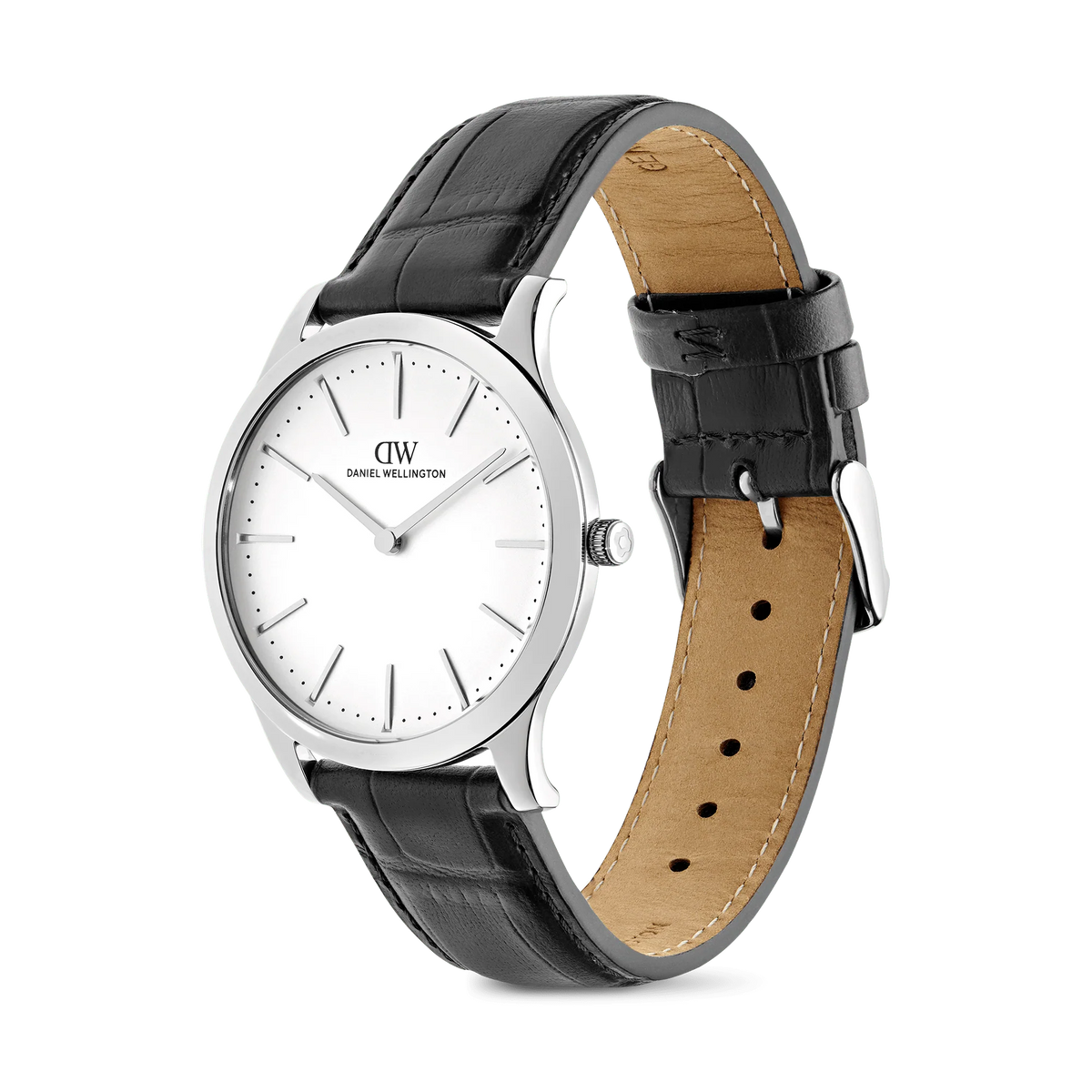Pathfinder Black-Croc Frost-White Silver – 39 mm