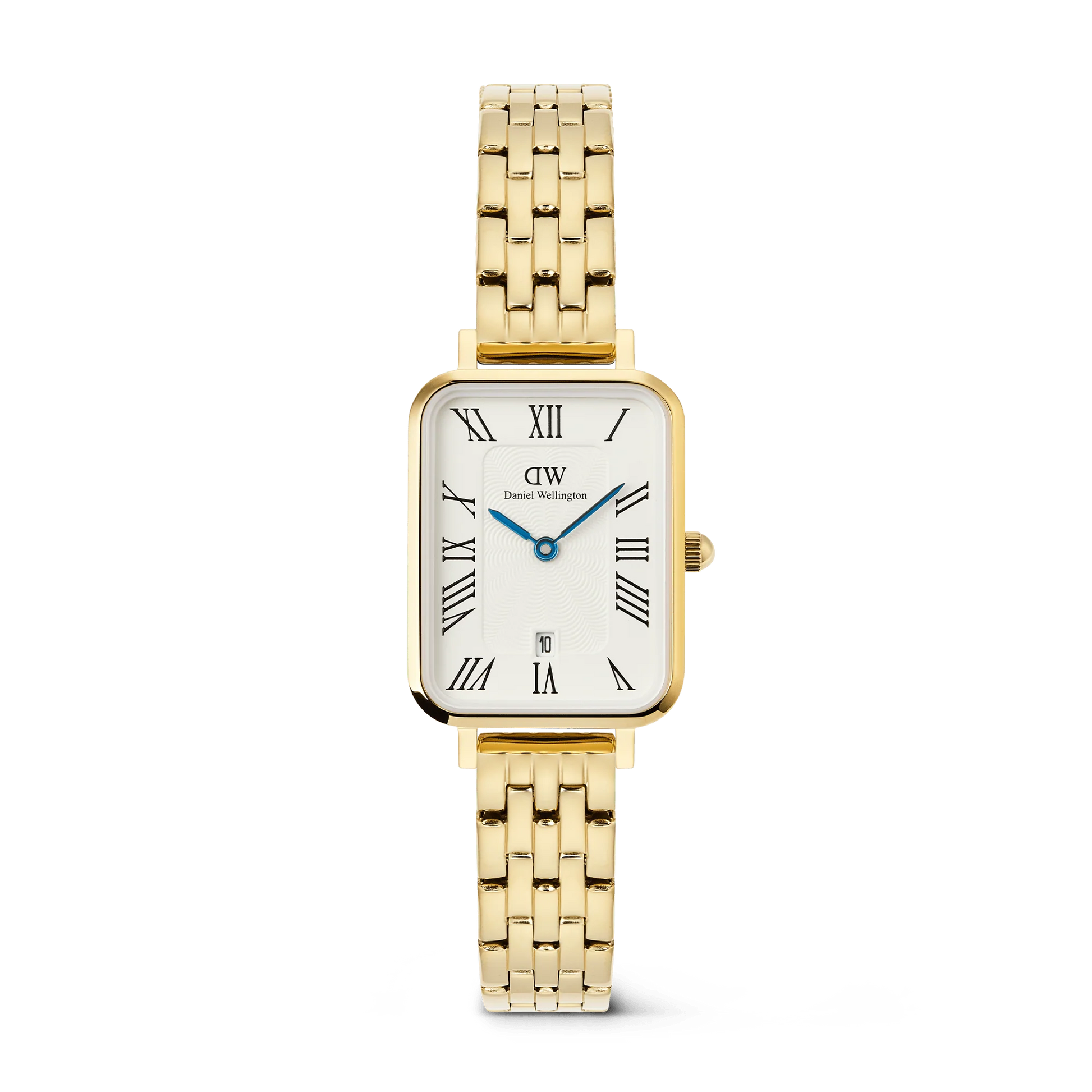 Daniel Wellington – Quadro Roman Numerals Date 5-link Gold