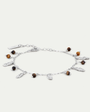 BY•L – Örkörk armband m/ 5x arkir & 8x Tígrisaugu - rhodium