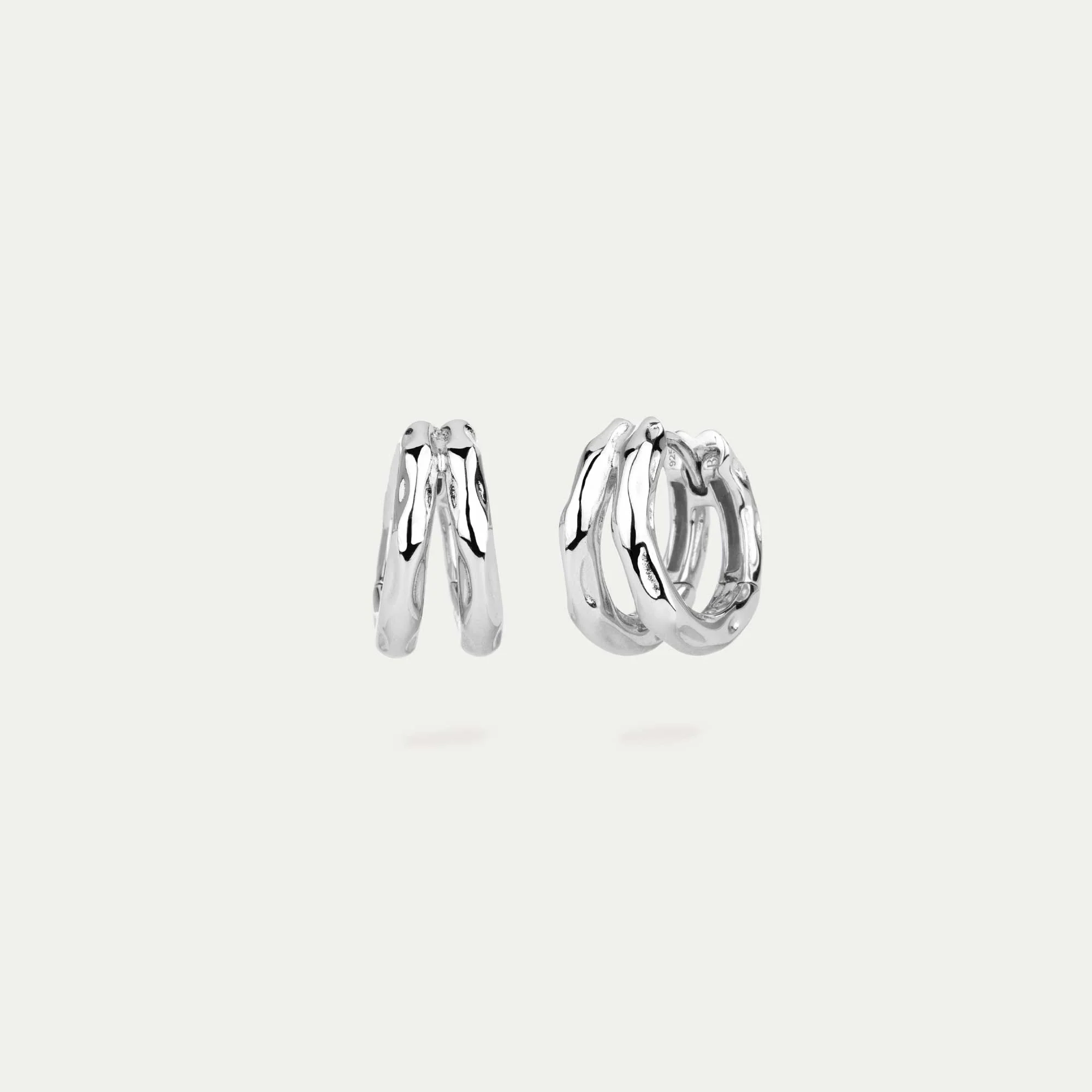 BY•L – Örkörk  tvöfaldir hoops - rhodium