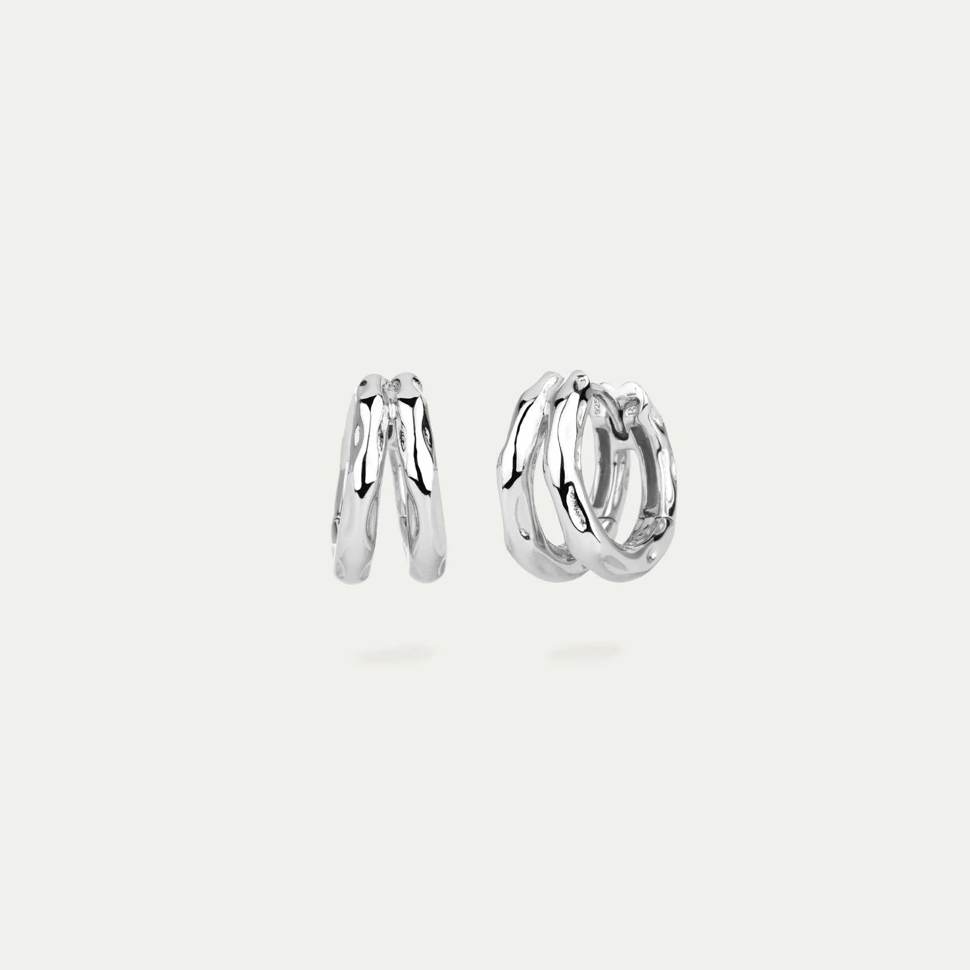 BY•L – Örkörk  tvöfaldir hoops - rhodium