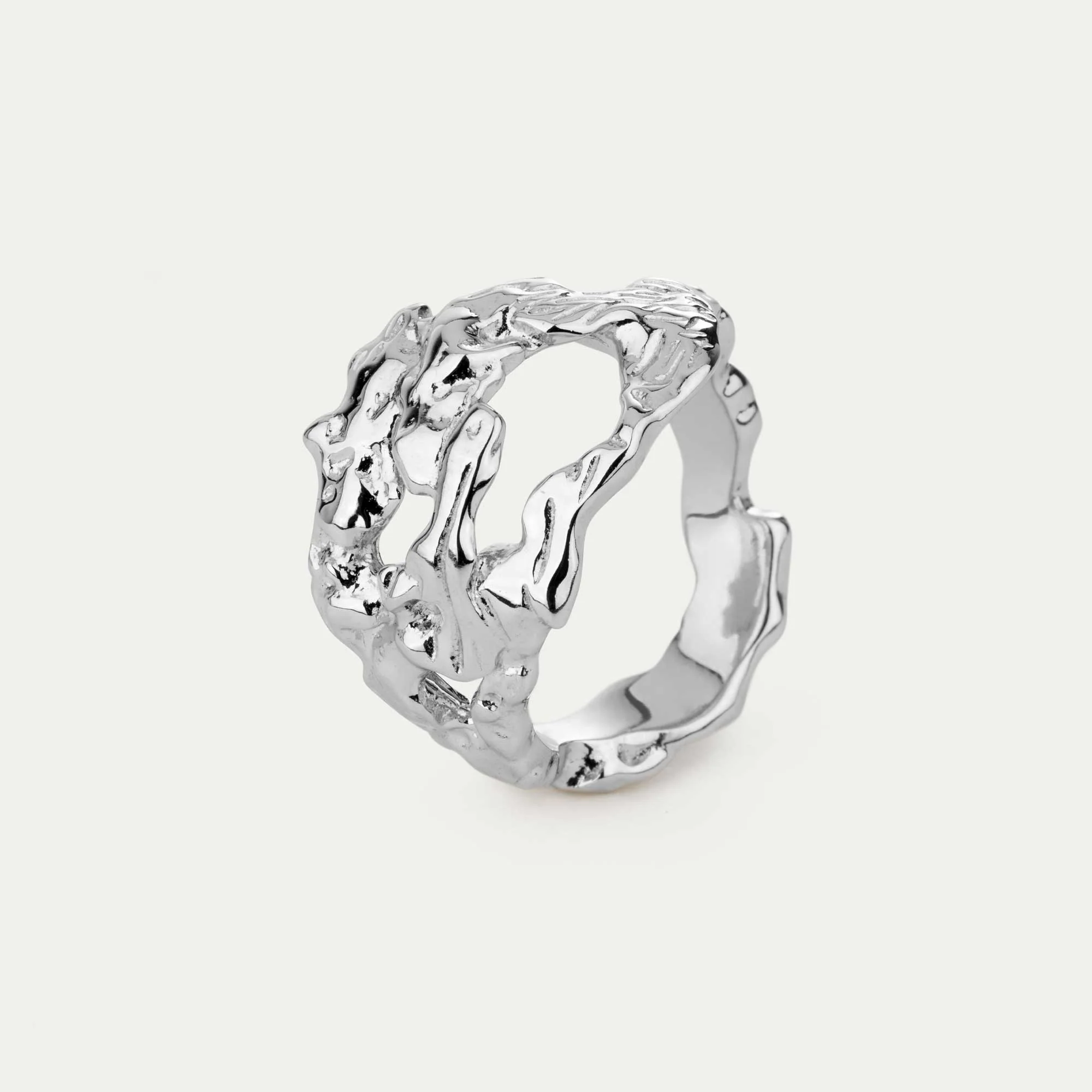 BY•L – Örkörk hringur breiður - rhodium