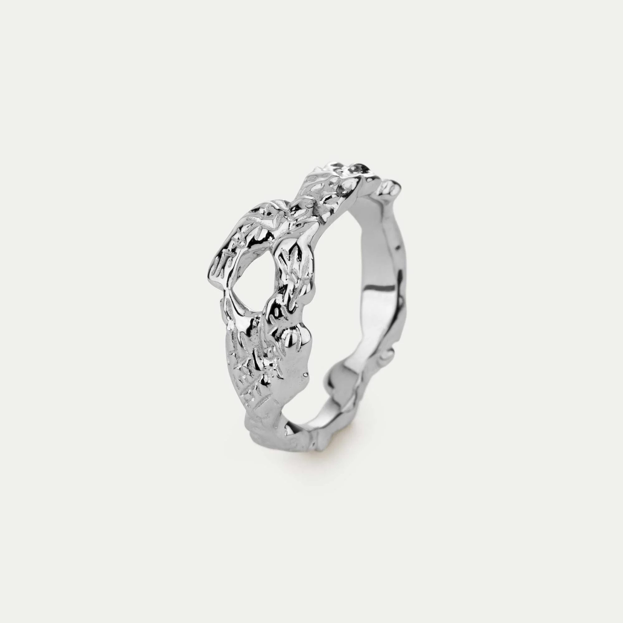 BY•L – Örkörk hringur mjór - rhodium