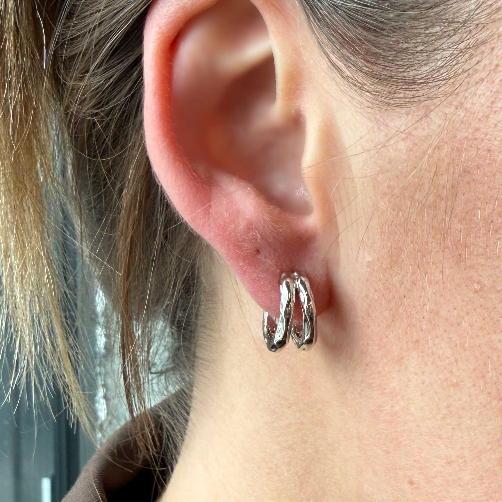 BY•L – Örkörk  tvöfaldir hoops - rhodium