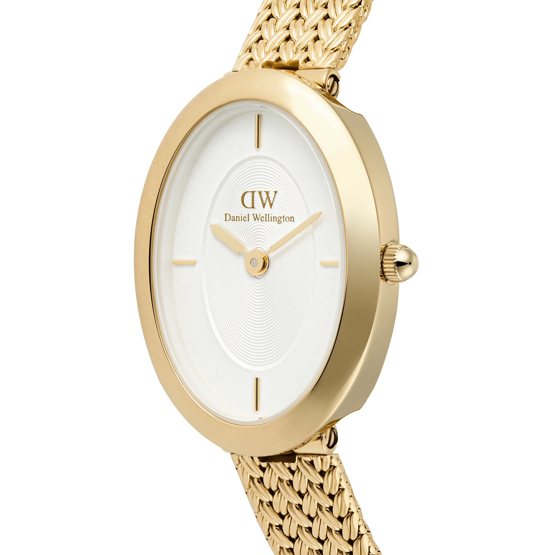 Daniel Wellington – Juliette fléttað net úr hvítu og gullnu sólargeislaúri – 20x26 mm