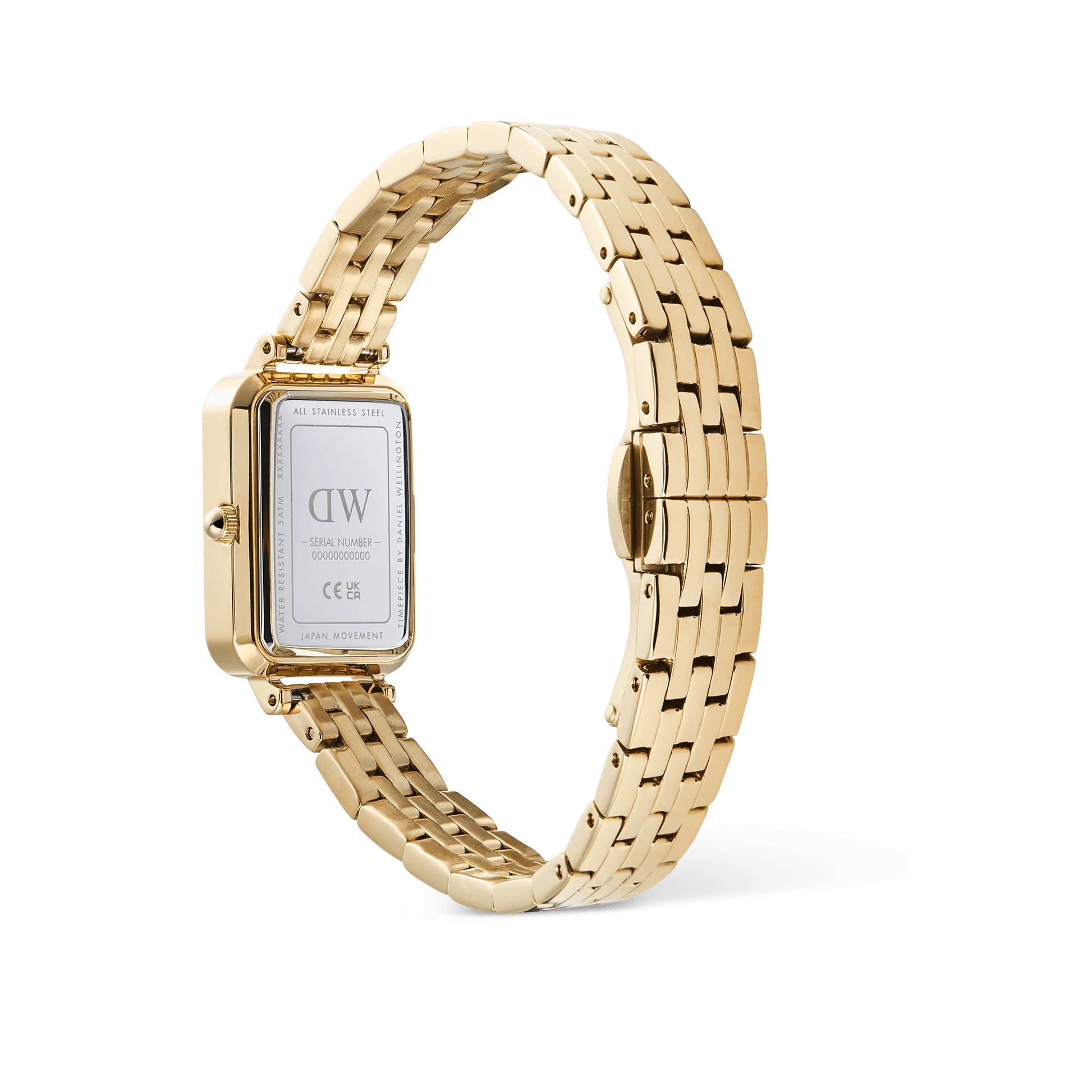 Daniel Wellington – Quadro Roman Numerals Date 5-link Gold