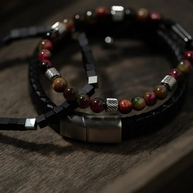 SVART LEÐURARMBAND