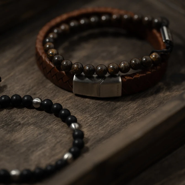 BRÚNT LEÐURARMBAND