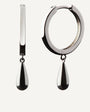 BY-L - Stilla stórir hoops með stórum dropa - rhodium