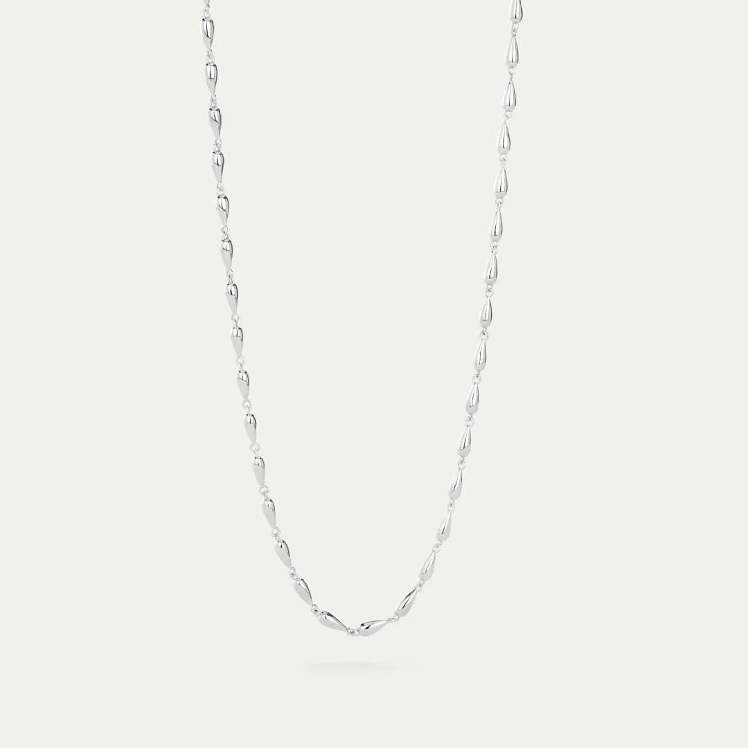 BY-L – Stilla hálsfesti dropa við dropa - rhodium