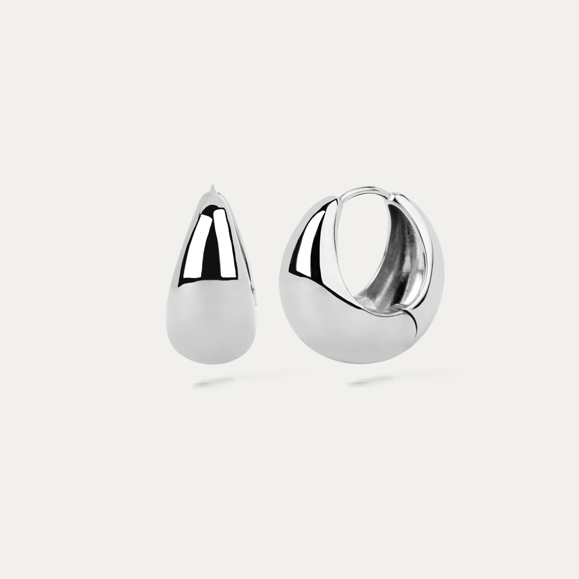 BY LOVISA – Stilla Chunky hoops - Rhodium
