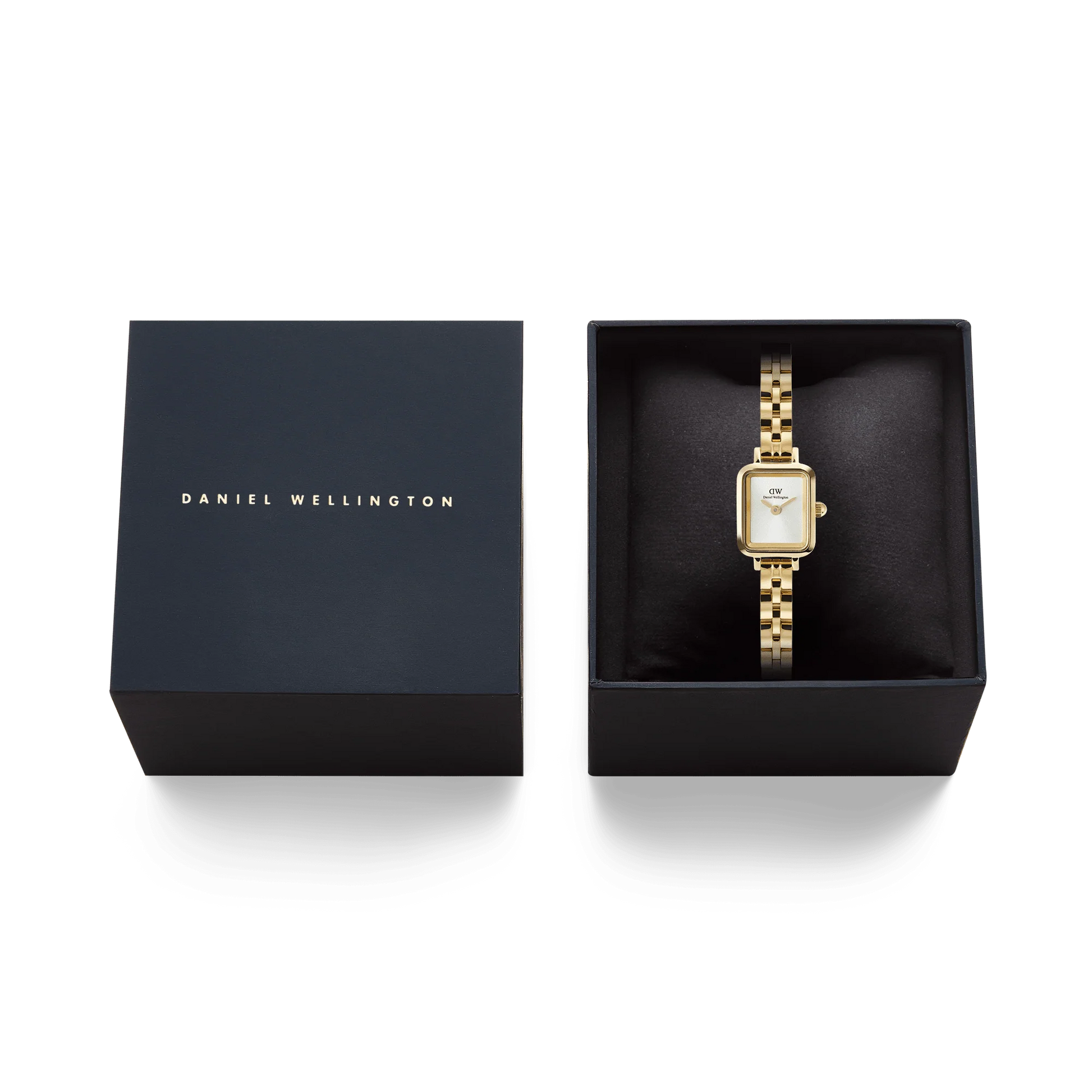 Daniel Wellington – Quadro Mini Arch 3-link hvítt Sunray gull – 15,4 x 18,2 mm