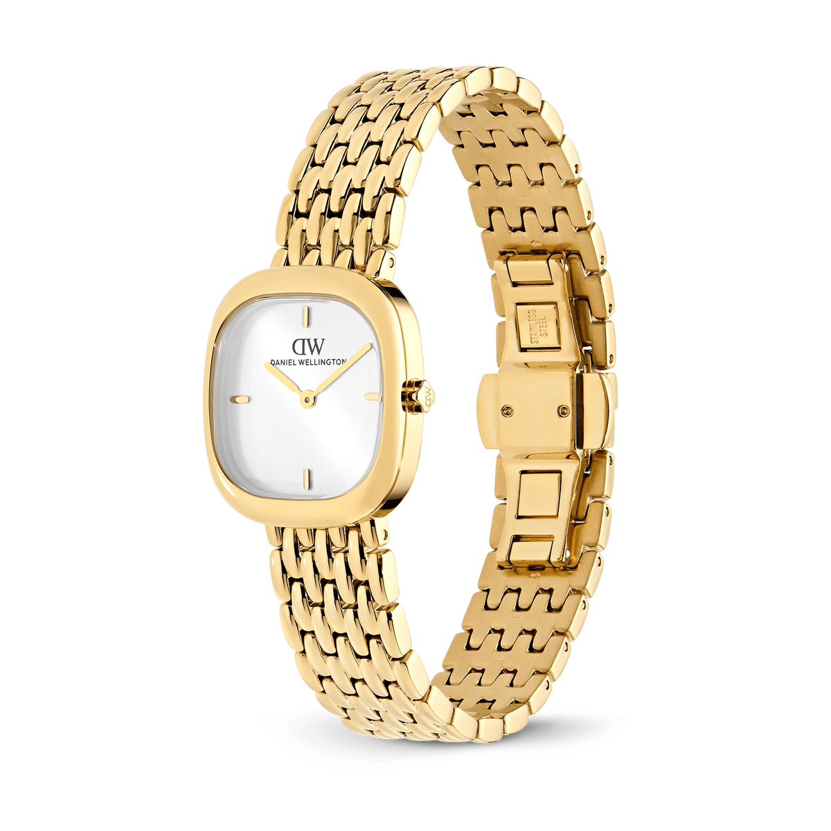 Corta White Grain-Link Gold