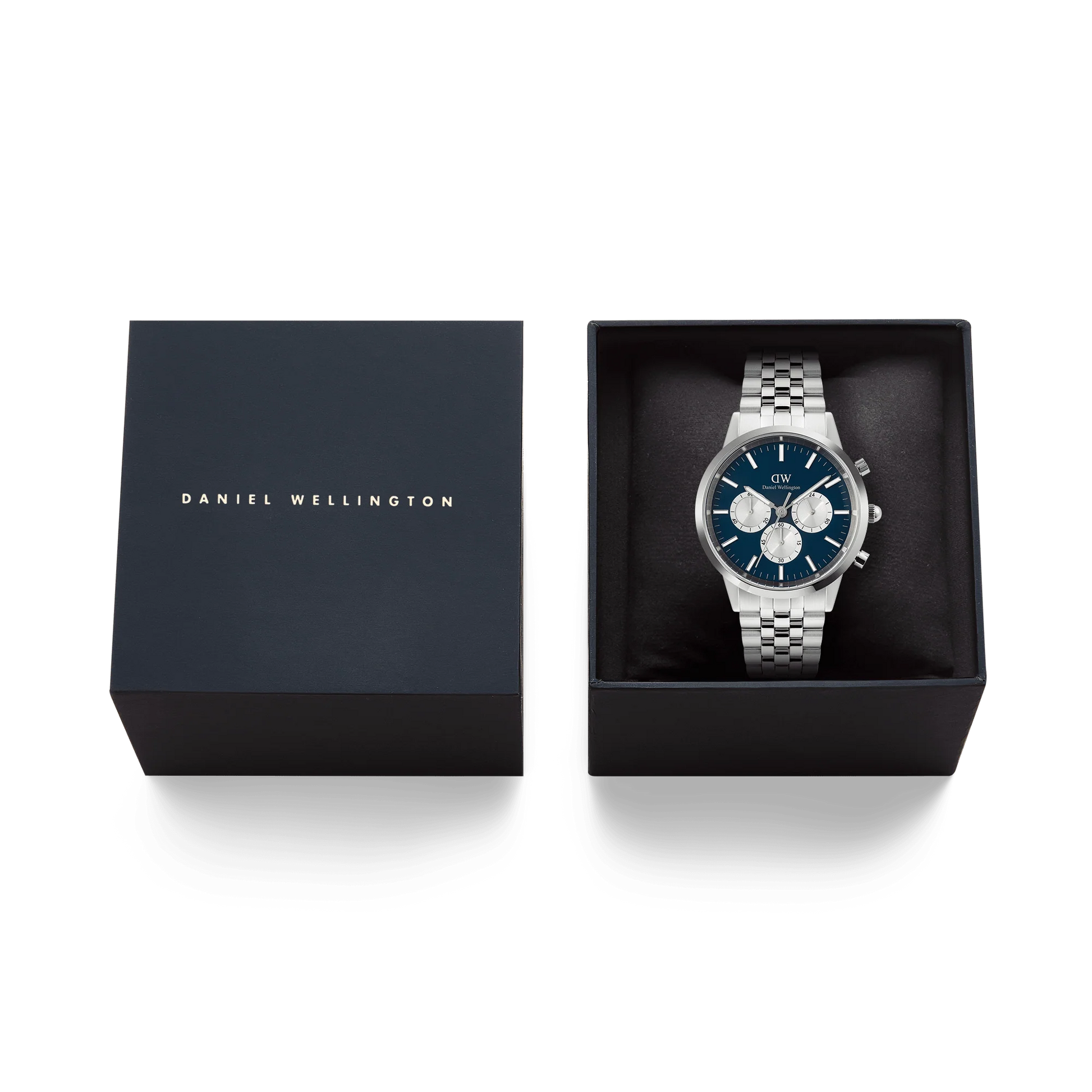 Daniel Wellington – Táknrænt krónografúr Arch með 5 hlekkjum Arctic Panda silfur – 42 mm