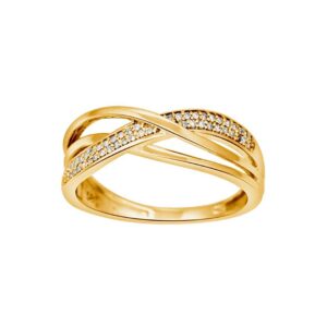 Gullhringur  - 14 kt - Demantar