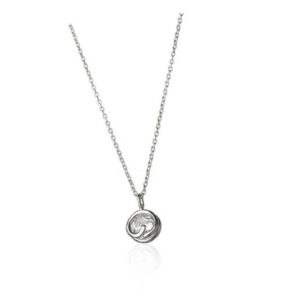 Silfurhálsmen straumur 10 mm steinn