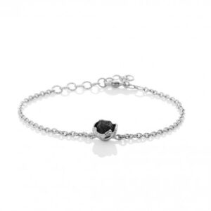 Silfurarmband með íslensku hrauni