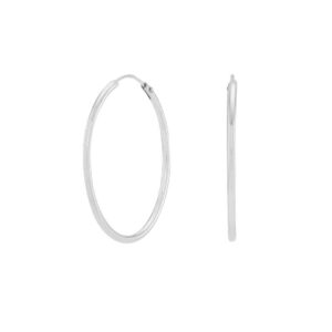 Silfur eyrnalokkar - Hoops - Rhodíumhúðaðir