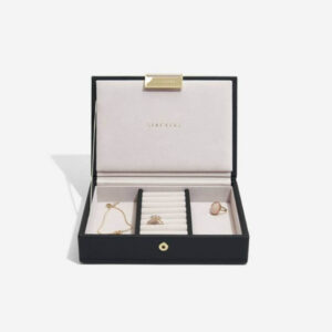 Stackers Svart Mini Leður lok - Frí áletrun