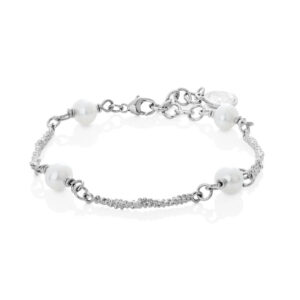 Mystic | Dögg | Silfurarmband með ferskvatnsperlum