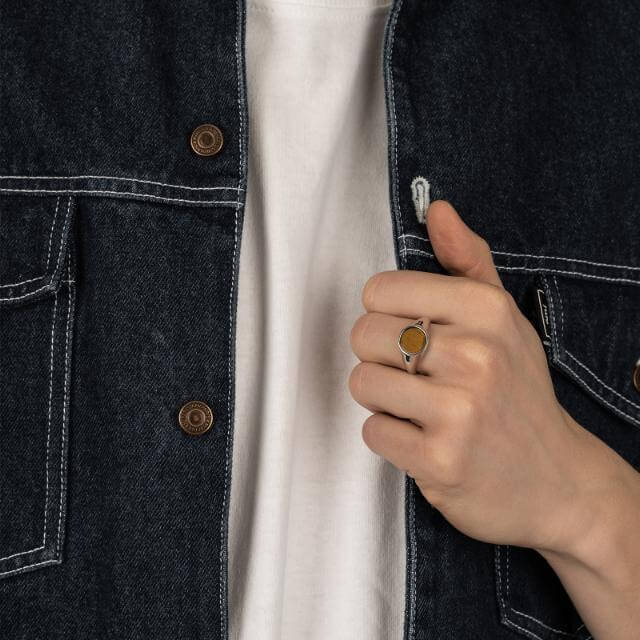 SILFURHRINGUR MEÐ TÍGRISAUGASTEIN - Image 3