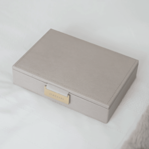 Stackers Ljósgrátt Mini Leður lok