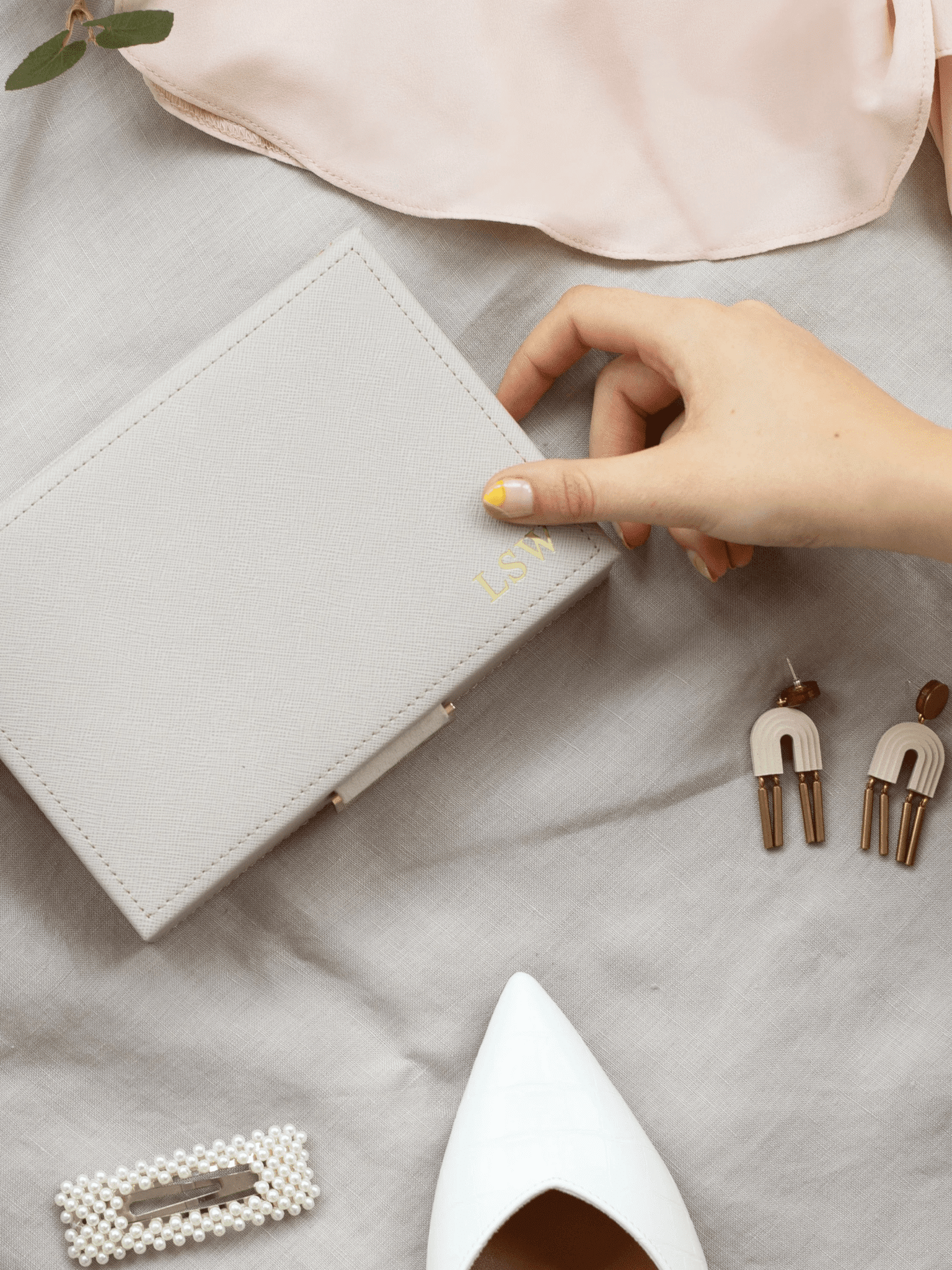 Stackers Ljósgrátt Mini Leður lok - Image 3